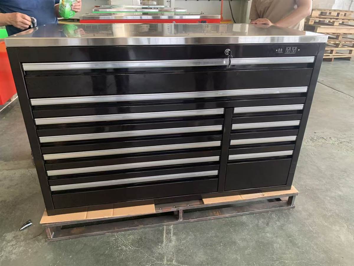 Black custom tool cabinet